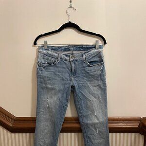 Loft Relaxed Mid Rise Skinny Jeans Size 0